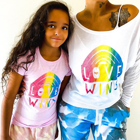 Love Wins Kids Graphic TShirt - Light Pink